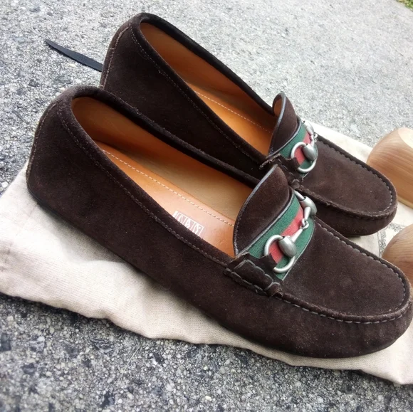 Gucci horsebit loafers brown suede drivers in very good condition - Picture 3 of 8